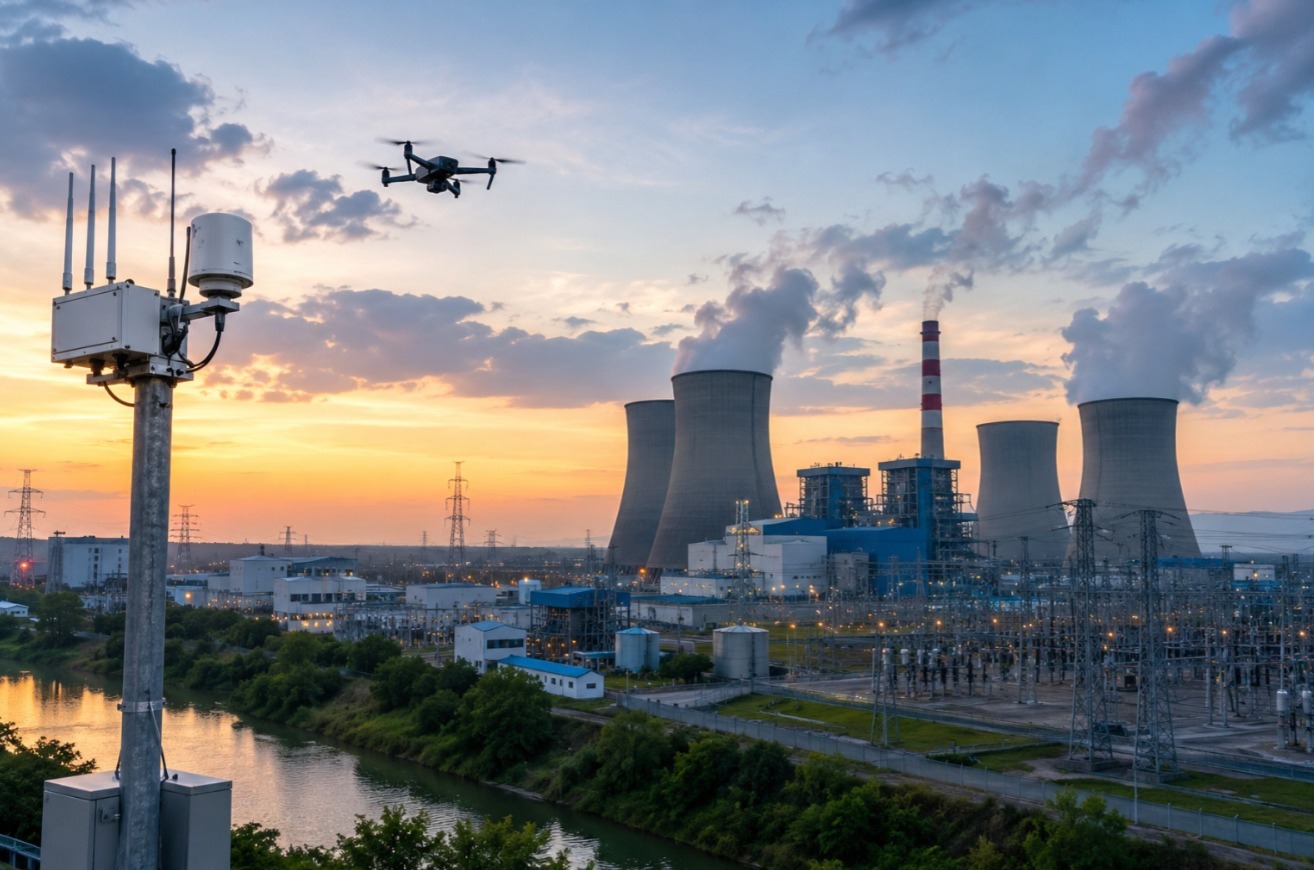 Drone detection for power plants monitoring airspace around critical energy facilities